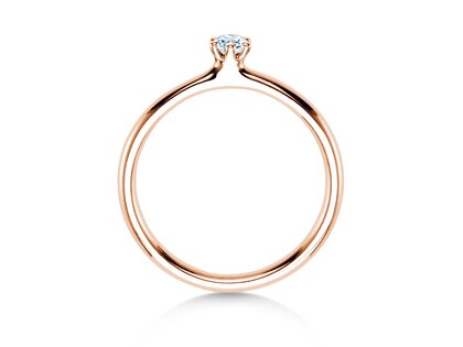 Solitärring Classic 6 in 14K Roségold mit Diamant 0,10ct G/SI