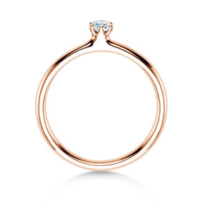Solitärring Classic 6 in 14K Roségold mit Diamant 0,10ct G/SI