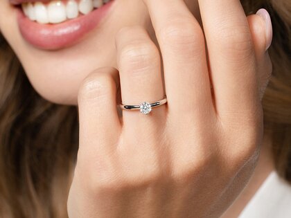 Solitärring Classic 6 in 9K Weißgold mit Diamant 0,25ct