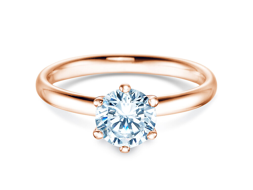 Solitärring Classic 6 in 14K Roségold mit Diamant 3,00ct G/SI