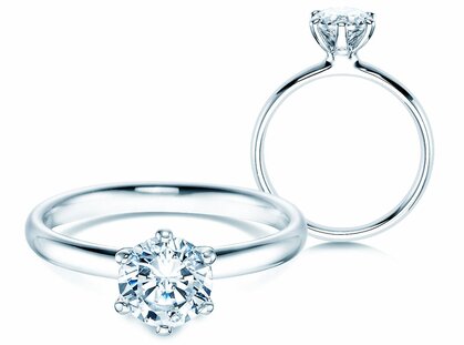 Solitärring Classic 6 in 9K Weißgold mit Diamant 3,00ct G/SI