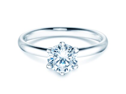 Solitärring Classic 6 in 9K Weißgold mit Diamant 1,00ct