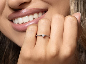 Solitärring Classic 6 in Silber 925/- mit Diamant 0,10ct G/SI