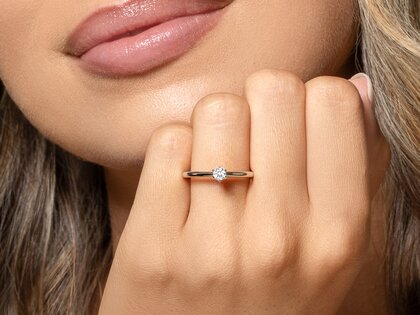 Solitärring Classic 6 in Platin 950/- mit Diamant 0,15ct G/SI