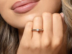 Solitärring Classic 6 in Platin 950/- mit Diamant 0,15ct G/SI