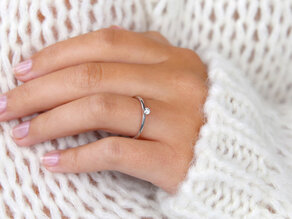 Solitärring Classic 6 in 14K Weißgold mit Diamant 0,05ct G/SI