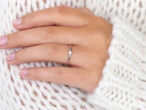 Solitärring Classic 6 in Silber 925/- mit Diamant 0,10ct G/SI