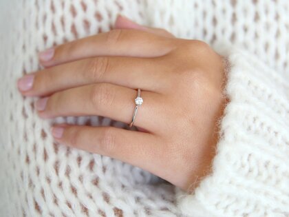 Solitärring Classic 6 in Platin 950/-