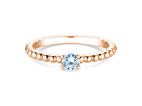 Solitärring Classic Beads in 9K Roségold mit Diamant 0,25ct