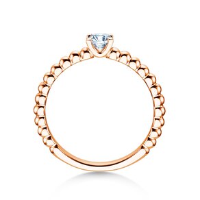 Solitärring Classic Beads in 9K Roségold mit Diamant 0,25ct