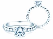 Solitärring Classic Beads in 9K Weißgold mit Diamant 1,00ct