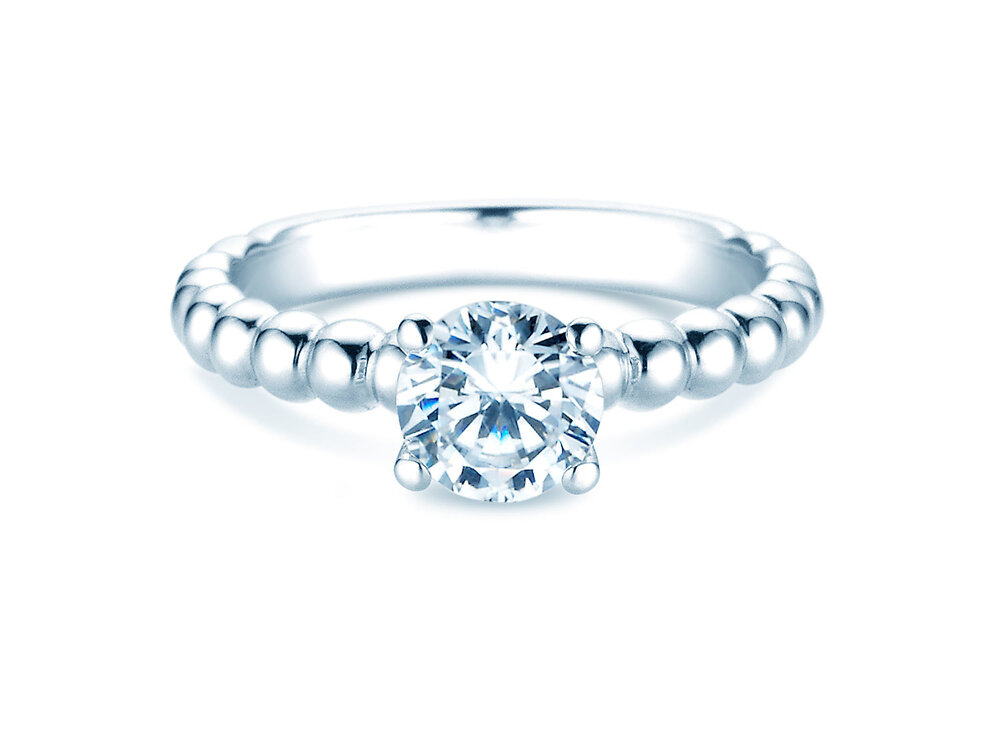 Solitärring Classic Beads in Platin 950/- mit Diamant 3,00ct G/SI