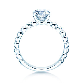 Solitärring Classic Beads in 9K Weißgold mit Diamant 1,00ct
