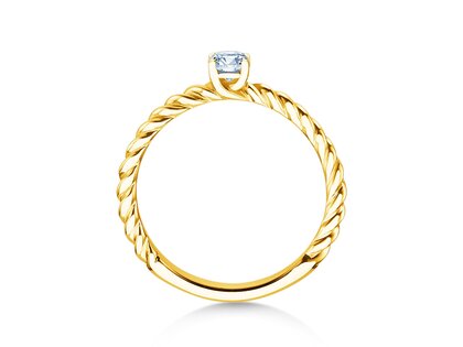 Solitärring Classic Loop in Gelbgold