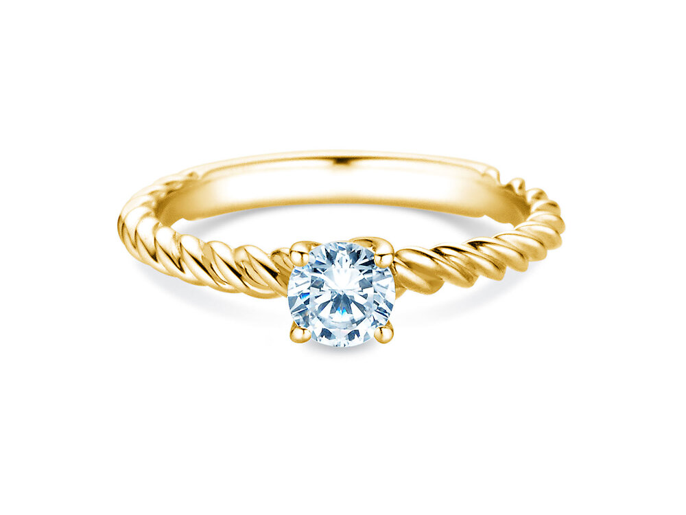 Solitärring Classic Loop in 18K Gelbgold mit Diamant 0,50ct G/SI