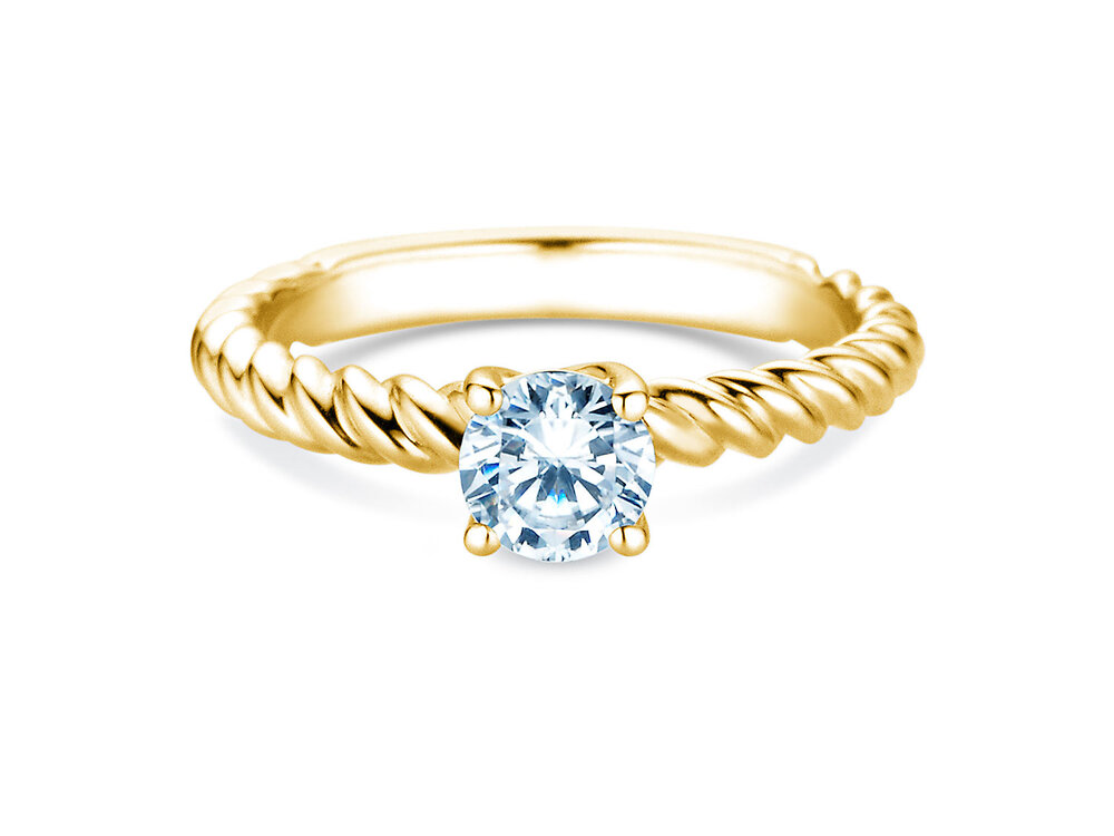 Solitärring Classic Loop in 14K Gelbgold mit Diamant 0,75ct G/SI