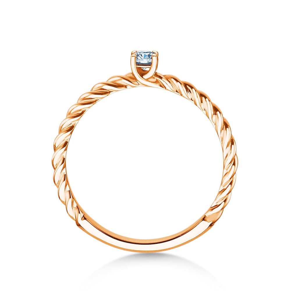 Solitärring Classic Loop in 9K Roségold mit Diamant 0,10ct G/SI