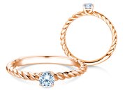 Solitärring Classic Loop in 9K Roségold mit Diamant 0,25ct