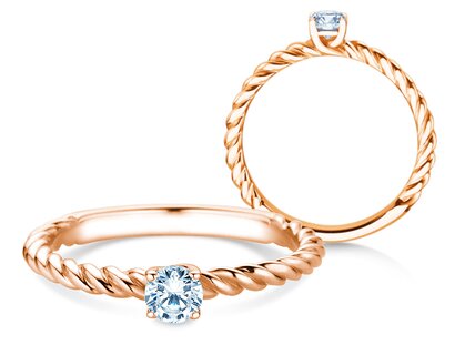 Solitärring Classic Loop in 9K Roségold mit Diamant 0,25ct