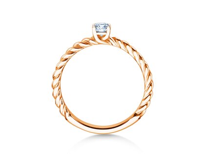 Solitärring Classic Loop in 9K Roségold mit Diamant 0,25ct