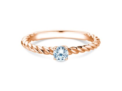 Solitärring Classic Loop in 9K Roségold mit Diamant 0,25ct