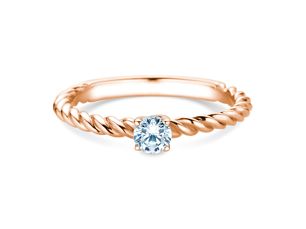 Solitärring Classic Loop in 18K Roségold mit Labordiamant 0,25ct D/IF