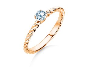 Solitärring Classic Loop in 9K Roségold mit Diamant 0,25ct