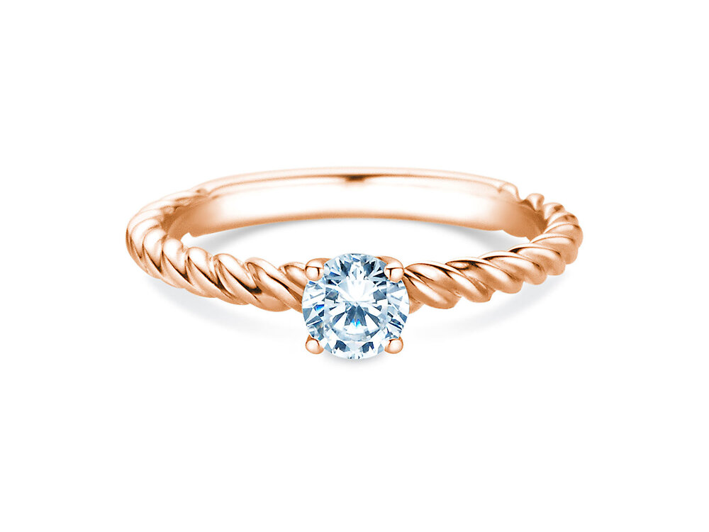 Solitärring Classic Loop in 14K Roségold mit Diamant 0,30ct G/SI
