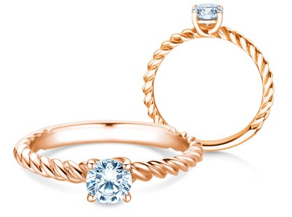 Solitärring Classic Loop in 9K Roségold mit Diamant 0,50ct
