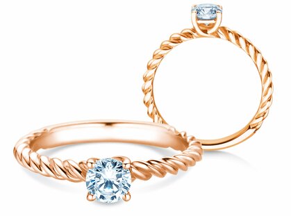 Solitärring Classic Loop in 9K Roségold mit Diamant 0,50ct