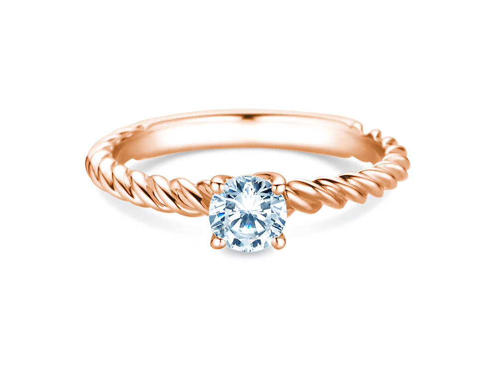 Solitärring Classic Loop in 14K Roségold mit Labordiamant 0,50ct E/VS