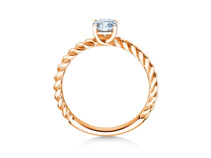 Solitärring Classic Loop in 9K Roségold mit Diamant 0,50ct