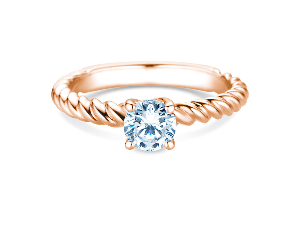 Solitärring Classic Loop in 9K Roségold mit Diamant 1,50ct G/SI