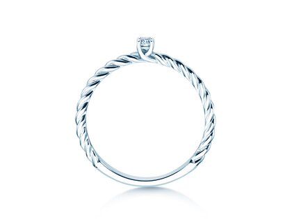Solitärring Classic Loop in Silber 925/- mit Diamant 0,05ct H/SI