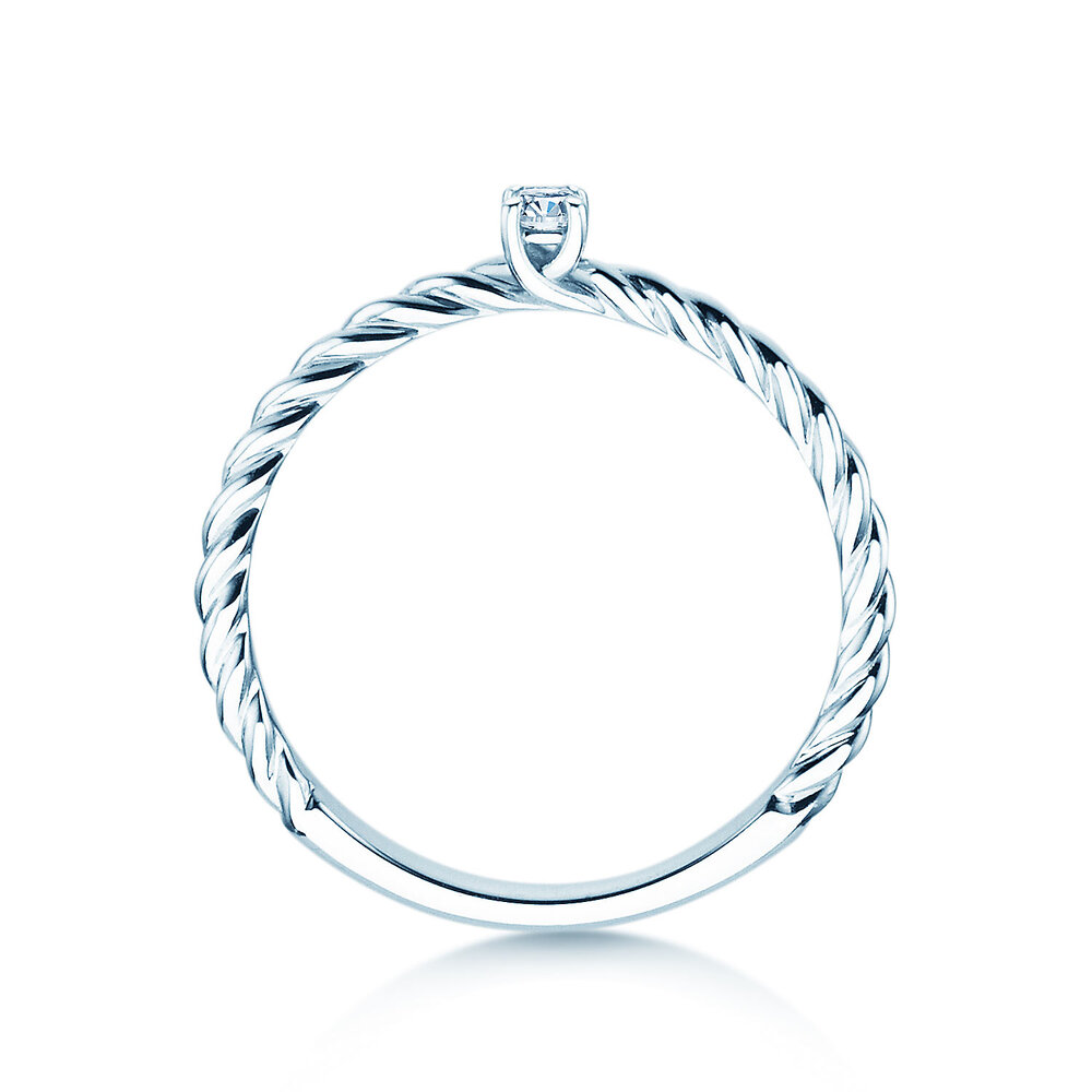 Solitärring Classic Loop in Silber 925/- mit Diamant 0,05ct G/SI