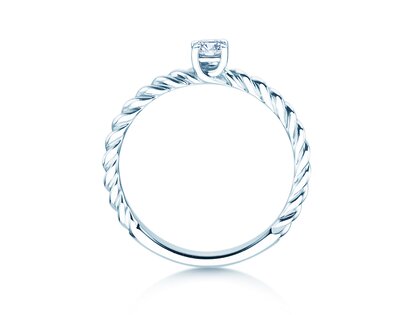 Solitärring Classic Loop in Silber