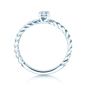 Solitärring Classic Loop in Silber
