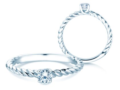 Solitärring Classic Loop in Silber
