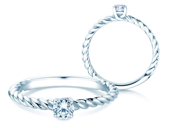 Solitärring Classic Loop in Silber