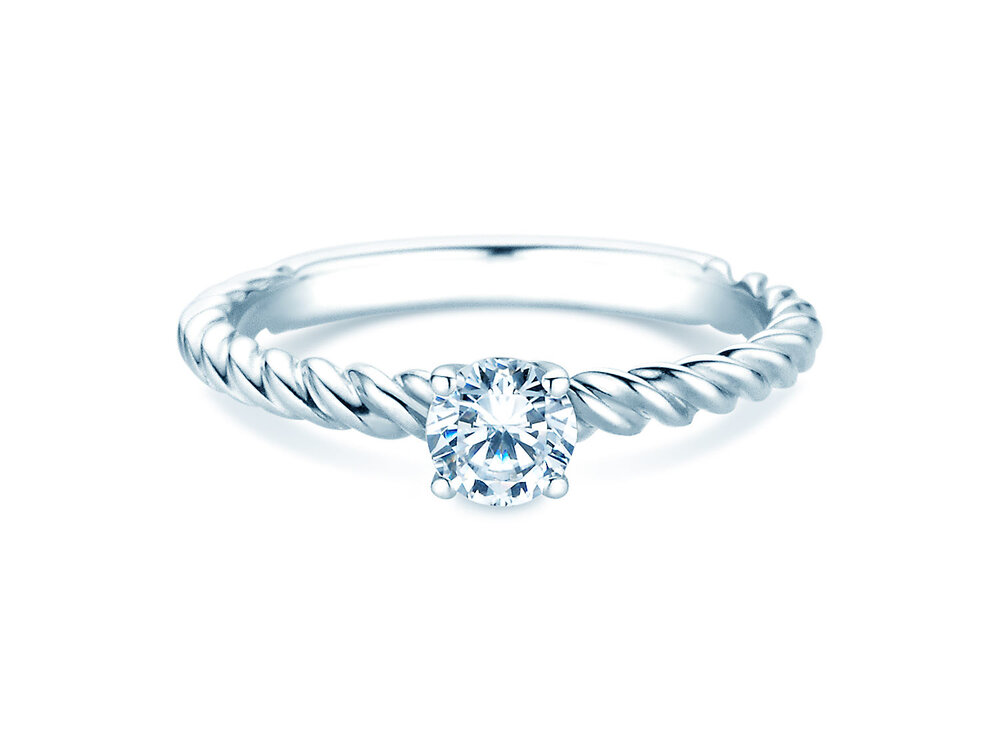Solitärring Classic Loop in Platin 950/- mit Diamant 0,30ct G/SI