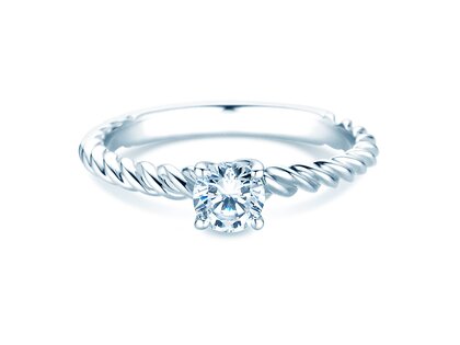 Solitärring Classic Loop in 14K Weißgold mit Diamant 0,50ct