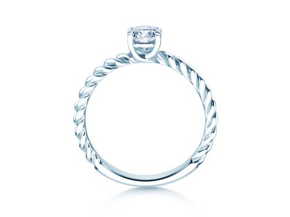 Solitärring Classic Loop in 14K Weißgold mit Diamant 0,50ct