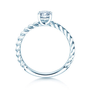 Solitärring Classic Loop in 14K Weißgold mit Diamant 0,50ct