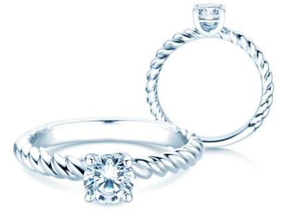 Solitärring Classic Loop in 14K Weißgold mit Diamant 1,00ct