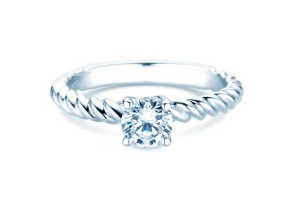 Solitärring Classic Loop in 14K Weißgold mit Diamant 1,00ct