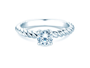 Solitärring Classic Loop in 14K Weißgold mit Diamant 1,00ct