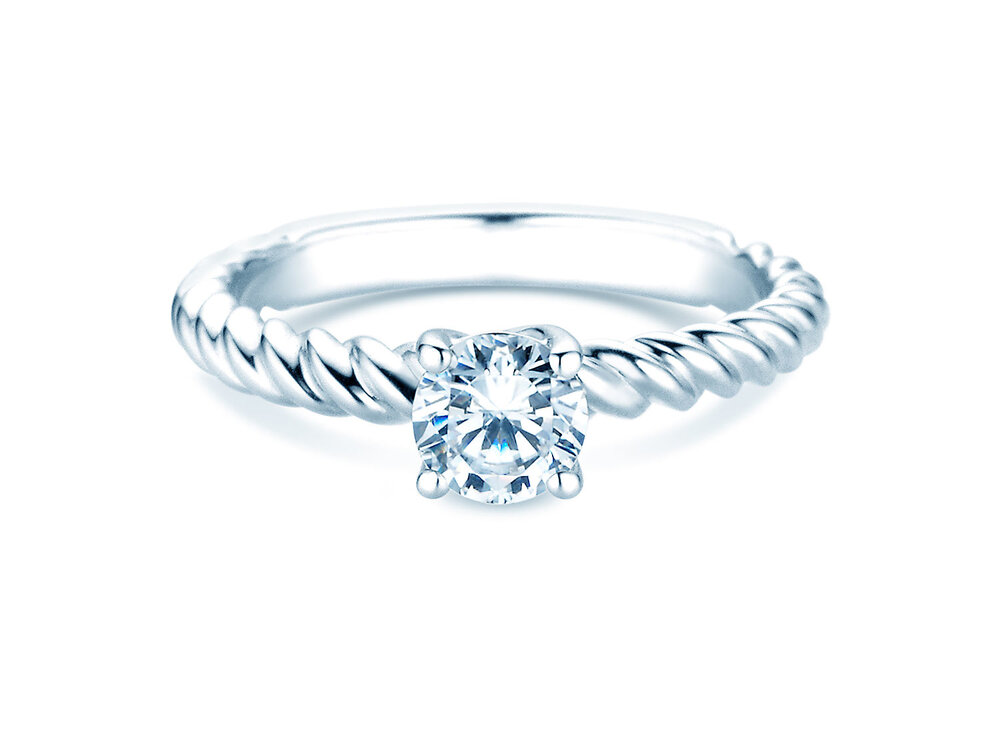 Solitärring Classic Loop in 18K Weißgold mit Labordiamant 2,50ct E/VS