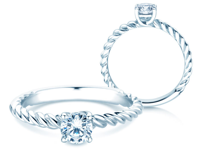Solitärring Classic Loop in 14K Weißgold mit Diamant 0,50ct