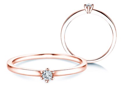 Solitärring Classic Petite in Roségold