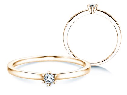 Solitärring Classic Petite in Gelbgold